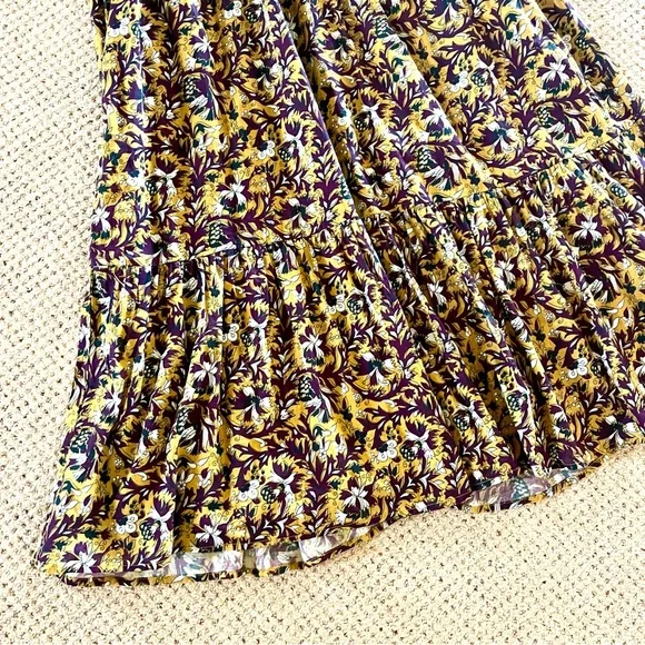 Anthropologie Othilia Aleksia Ruffled Maxi Dress Sz S Cottagecore Embroidered - Picture 6 of 15